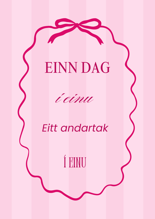 Einn dag í einu - eitt andartak í einu